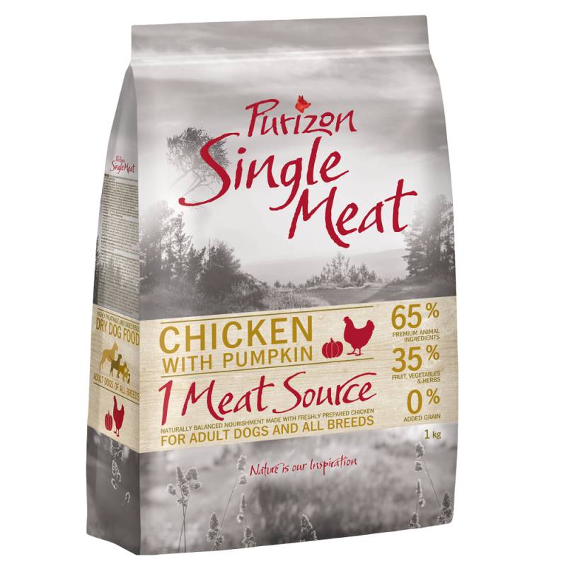 Purizon Single Meat Adult Huhn mit Kamilleblüten und Kürbis - getreidefrei - Sparpaket: 4 x 1 kg von Purizon