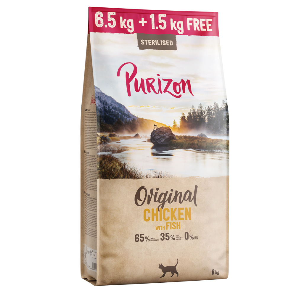1,5 kg gratis! 8 kg Purizon Adult Getreidefrei - Sterilised Huhn & Fisch 1,5 kg gratis! 8 kg Purizon Adult Getreidefrei - Sterilised Huhn & Fisch von Purizon