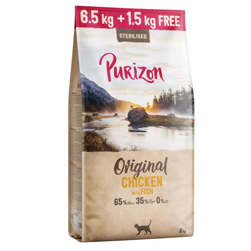 1,5 kg gratis! 8 kg Purizon Adult Getreidefrei - Sterilised Huhn & Fisch 1,5 kg gratis! 8 kg Purizon Adult Getreidefrei - Sterilised Huhn & Fisch von Purizon