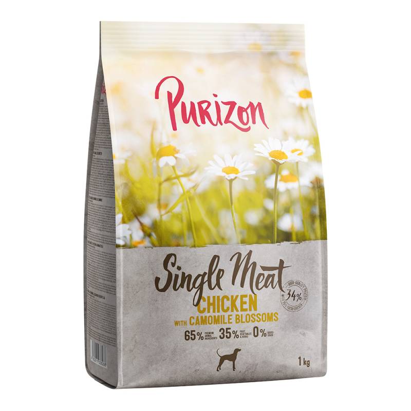 1 kg Purizon getreidefrei zum Sonderpreis! - Single Meat: Huhn mit Kamilleblüten und Kürbis von Purizon