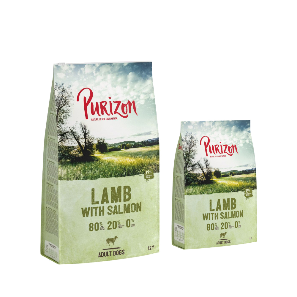12 kg + 2 kg gratis! 14 kg Purizon  - Lamm mit Lachs von Purizon