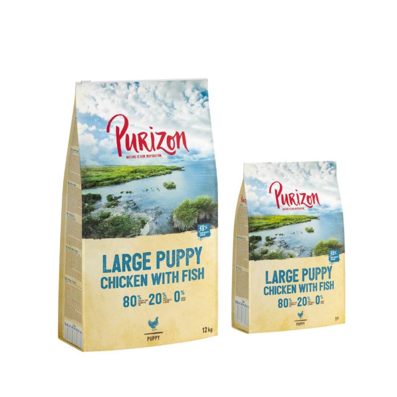 12 kg + 2 kg gratis! 14 kg Purizon  - Large Puppy Huhn & Fisch von Purizon