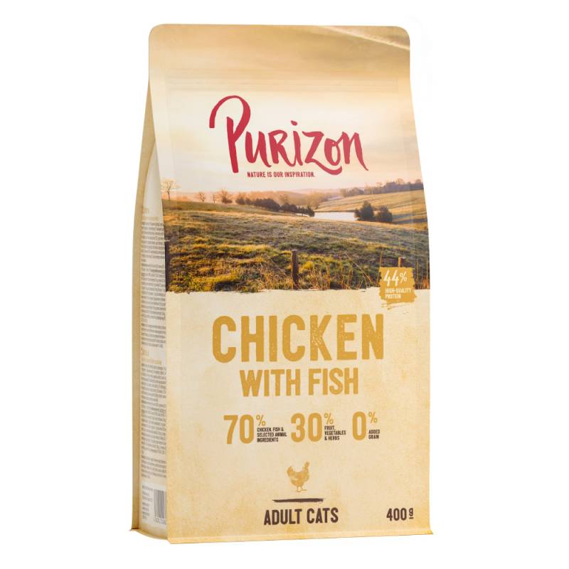 2 x 400 g Purizon Katzentrockenfutter zum Probierpreis! - Adult Huhn & Fisch von Purizon