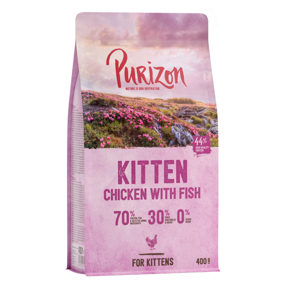 2 x 400 g Purizon Katzentrockenfutter zum Probierpreis! - Kitten Huhn & Fisch von Purizon