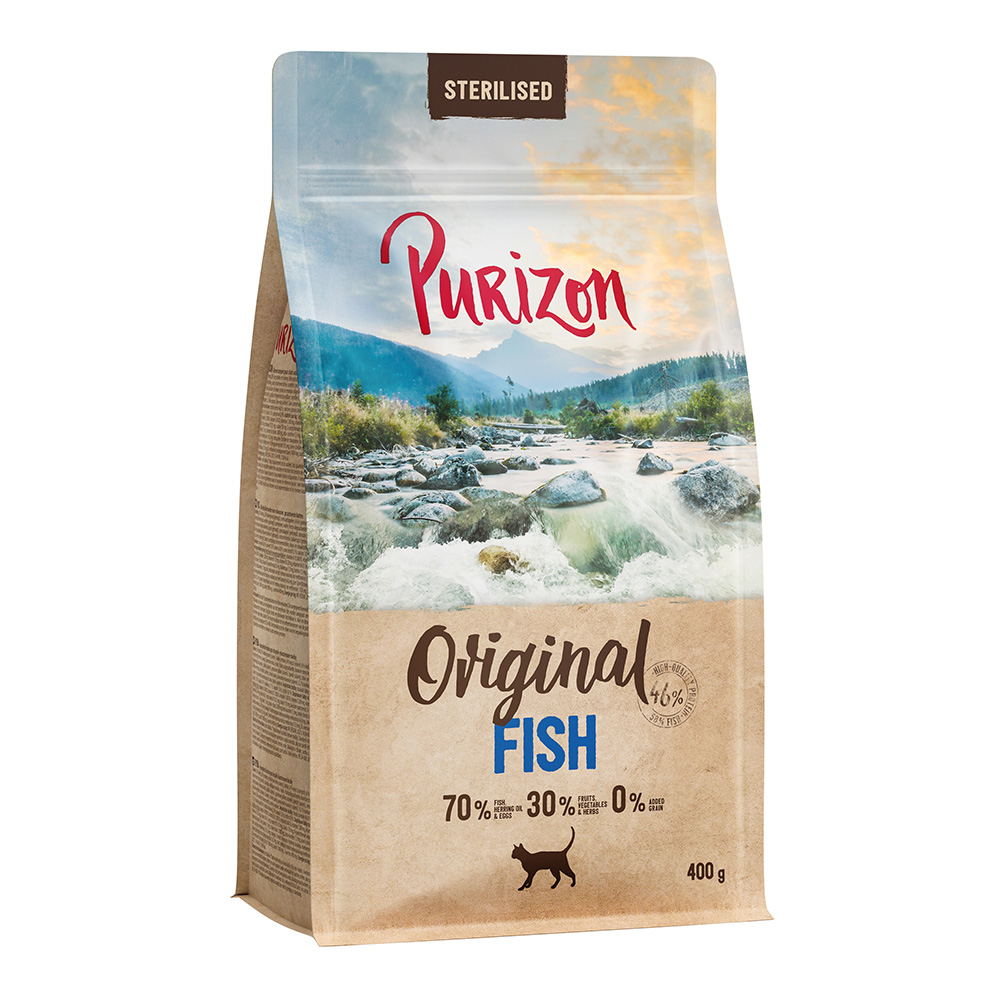 2 x 400 g Purizon Katzentrockenfutter zum Probierpreis! - Sterilised Adult Fisch von Purizon