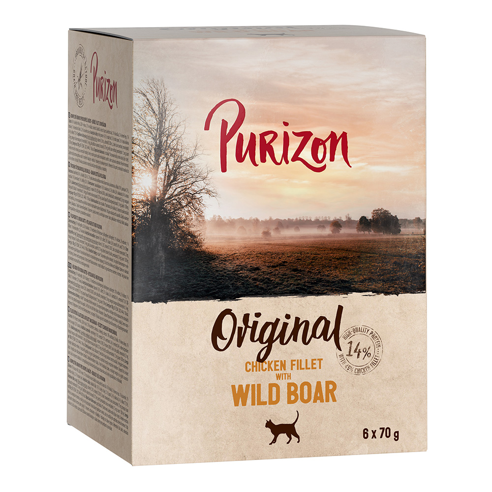 22 + 2 gratis! Purizon 24 x 70 g / 85g - Hühnerfilet mit Wildschwein von Purizon