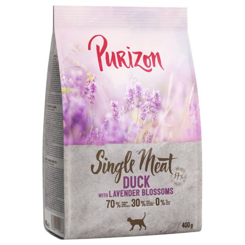 400 g Purizon Trockenfutter zum Sonderpreis! - Single Meat Ente mit Lavendelblüten von Purizon