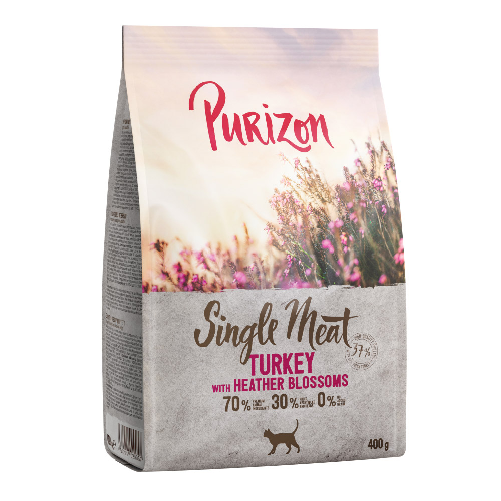 400 g Purizon Trockenfutter zum Sonderpreis! - Single Meat Pute mit Heidekrautblüten von Purizon