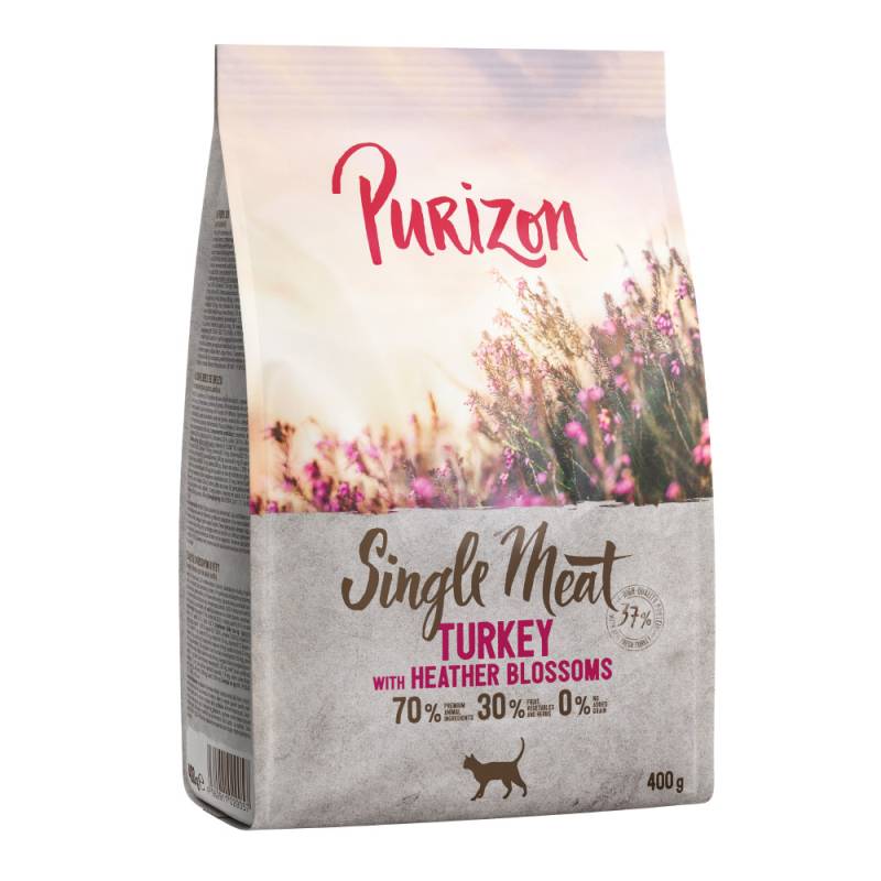 400 g Purizon Trockenfutter zum Sonderpreis! - Single Meat Pute mit Heidekrautblüten von Purizon