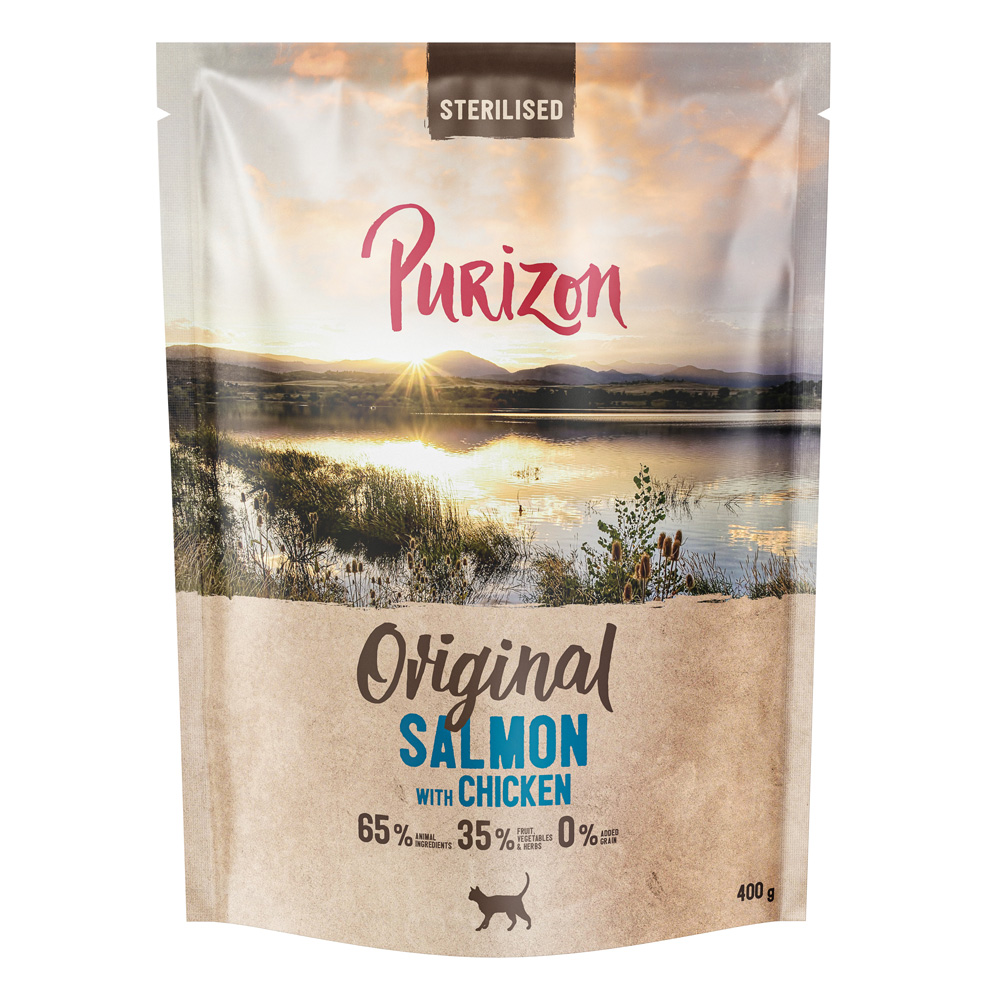 400 g Purizon Trockenfutter zum Sonderpreis! - Sterilised Adult Lachs mit Huhn - getreidefrei (neu) von Purizon
