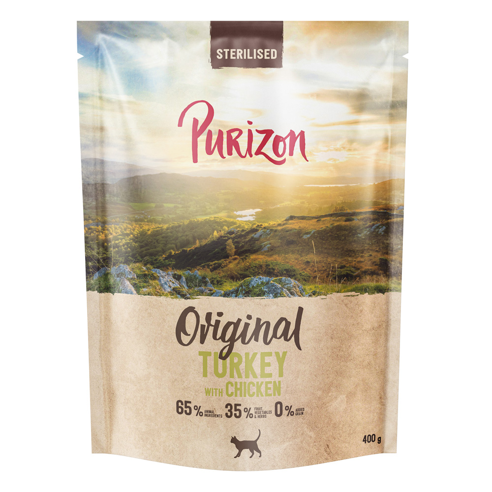 400 g Purizon Trockenfutter zum Sonderpreis! - Sterilised Adult Truthahn & Huhn - getreidefrei (neu) von Purizon