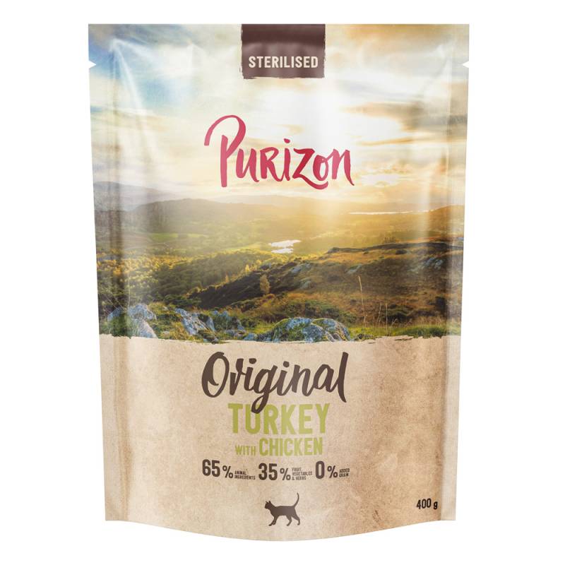 400 g Purizon Trockenfutter zum Sonderpreis! - Sterilised Adult Truthahn & Huhn - getreidefrei (neu) von Purizon