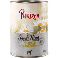 5 + 1 gratis! 6 x 400/800 g Purizon Nassfutter - Single Meat Huhn mit Kamillenblüten (6 x 400 g) von Purizon