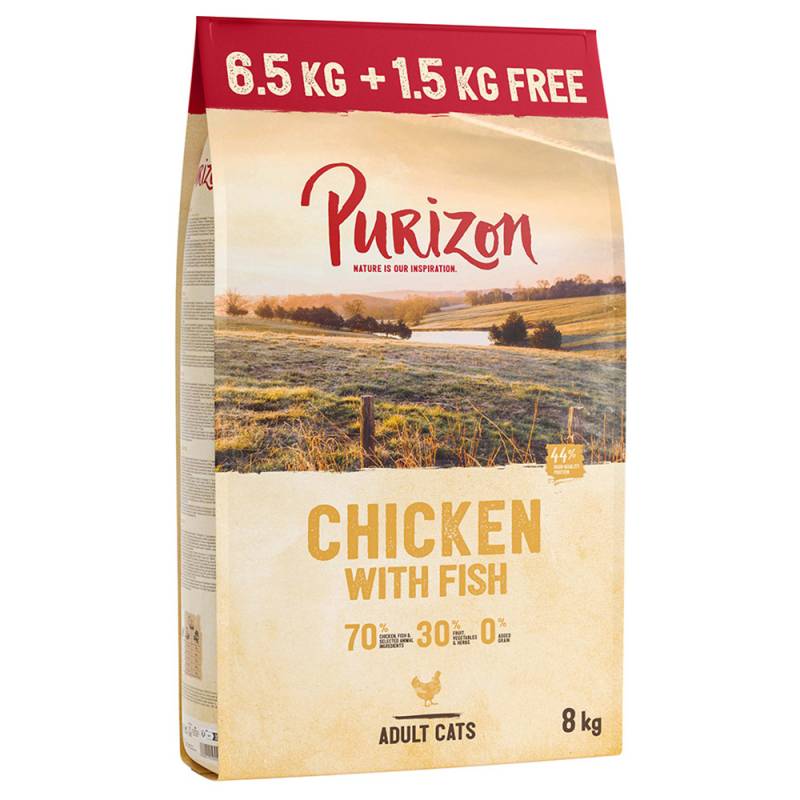 6,5 kg + 1,5 kg gratis! 8 kg Purizon Getreidefrei - Adult Huhn mit Fisch von Purizon