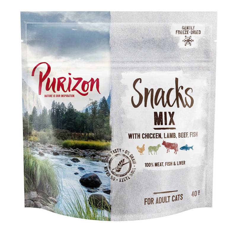 Jetzt probieren: Purizon - getreidefrei - Snack: Mix (Fisch, Huhn, Lamm, Rind, Ente)  - 40g von Purizon