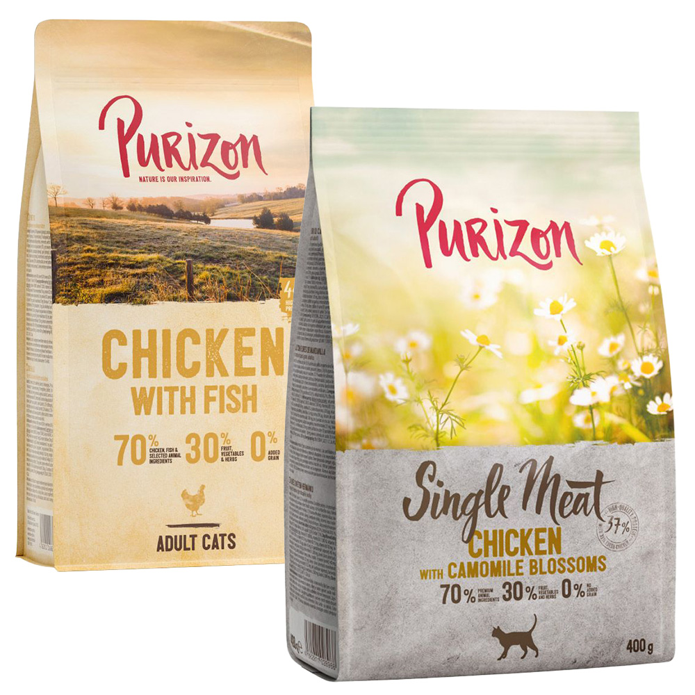 Probiermix Purizon 2 x 400 g - Huhn mit Fisch + Single Meat Huhn mit Kamille Probiermix Purizon 2 x 400 g - Huhn mit Fisch + Single Meat Huhn mit Kamille von Purizon