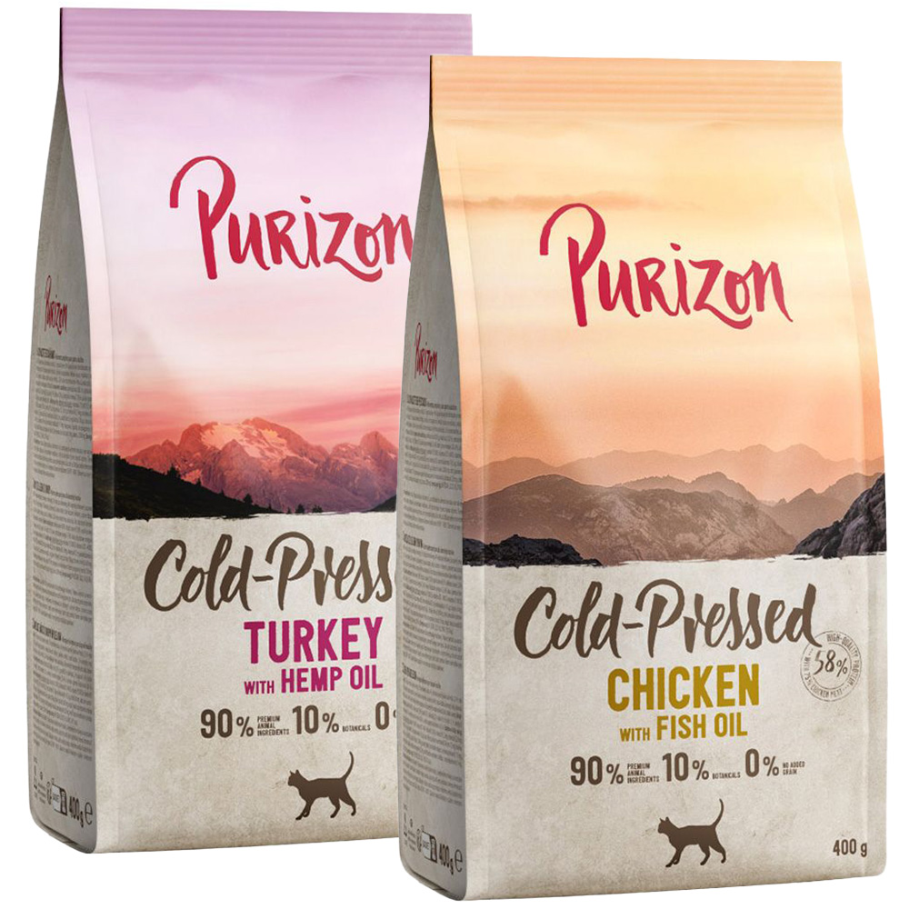Probiermix Purizon 2 x 400 g  - Kaltgepresst Mix: Huhn mit Fischöl + Pute mit Hanföl von Purizon