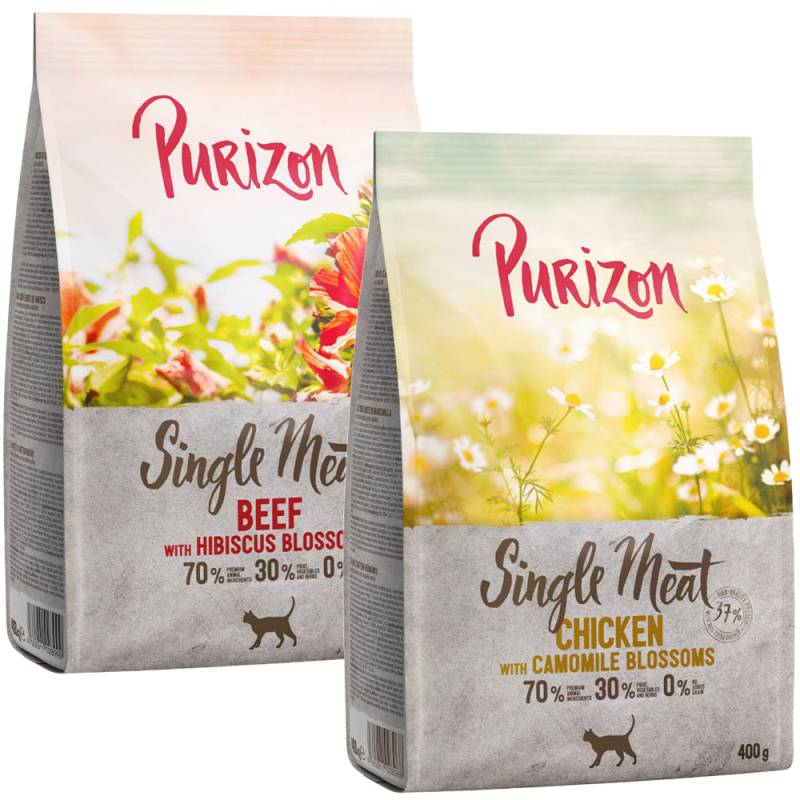 Probiermix Purizon 2 x 400 g - Single Meat Mix: Huhn mit Kamillenblüten & Rind mit Hibiskusblüten Probiermix Purizon 2 x 400 g - Single Meat Mix: Huhn mit Kamillenblüten & Rind mit Hibiskusblüten von Purizon