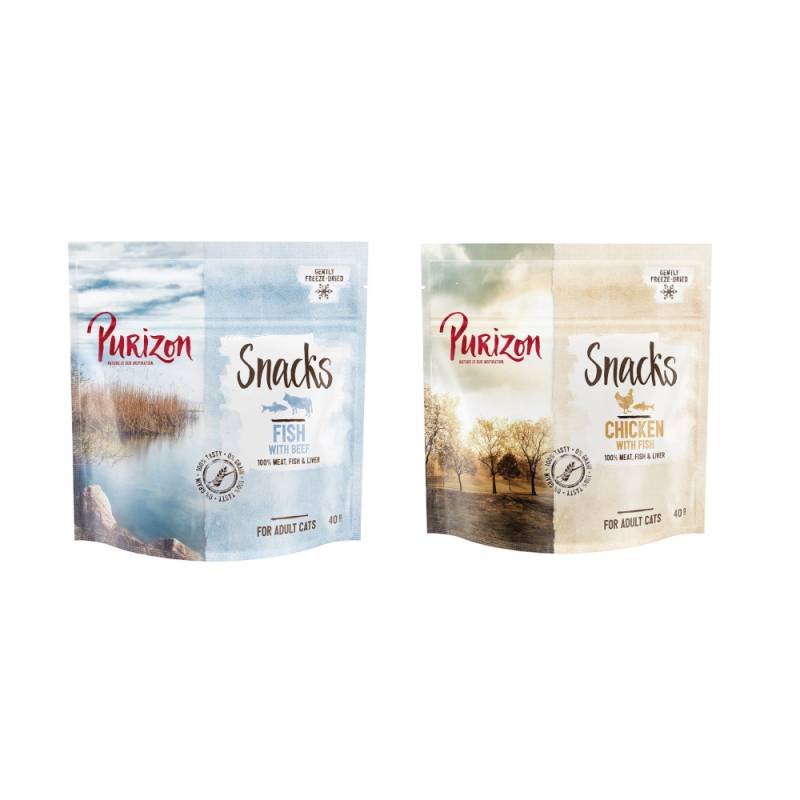 Probiermix Purizon Snacks 2 x 40 g  - Huhn mit Fisch / Fisch mit Rind von Purizon