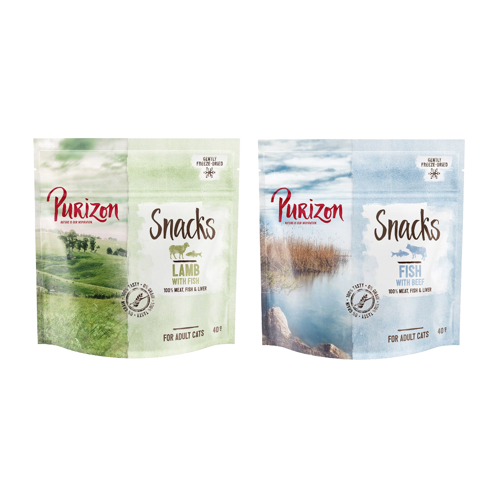 Probiermix Purizon Snacks 2 x 40 g  - Lamm mit Fisch / Fisch mit Rind von Purizon
