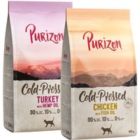 Probierpaket Purizon Adult 2 x 400 g - Coldpressed Huhn mit Fischöl / Pute mit Hanföl von Purizon
