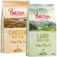 Probierpaket Purizon Adult 2 x 400 g - Lamm & Fisch / Huhn & Fisch von Purizon