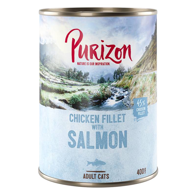Purizon Adult 12 x 400 g - getreidefrei - Hühnerfilet mit Lachs von Purizon