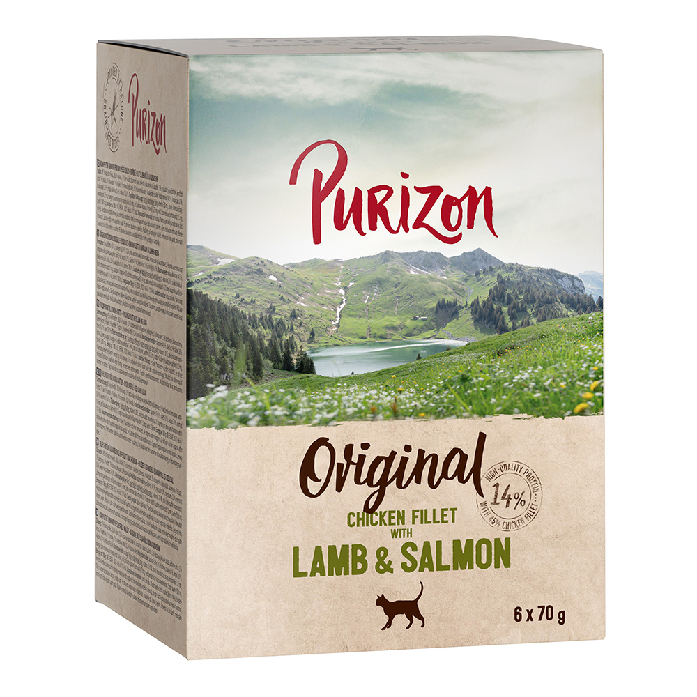 Purizon Adult 12 x 70 g - getreidefrei - Hühnerfilet mit Lachs & Lamm von Purizon