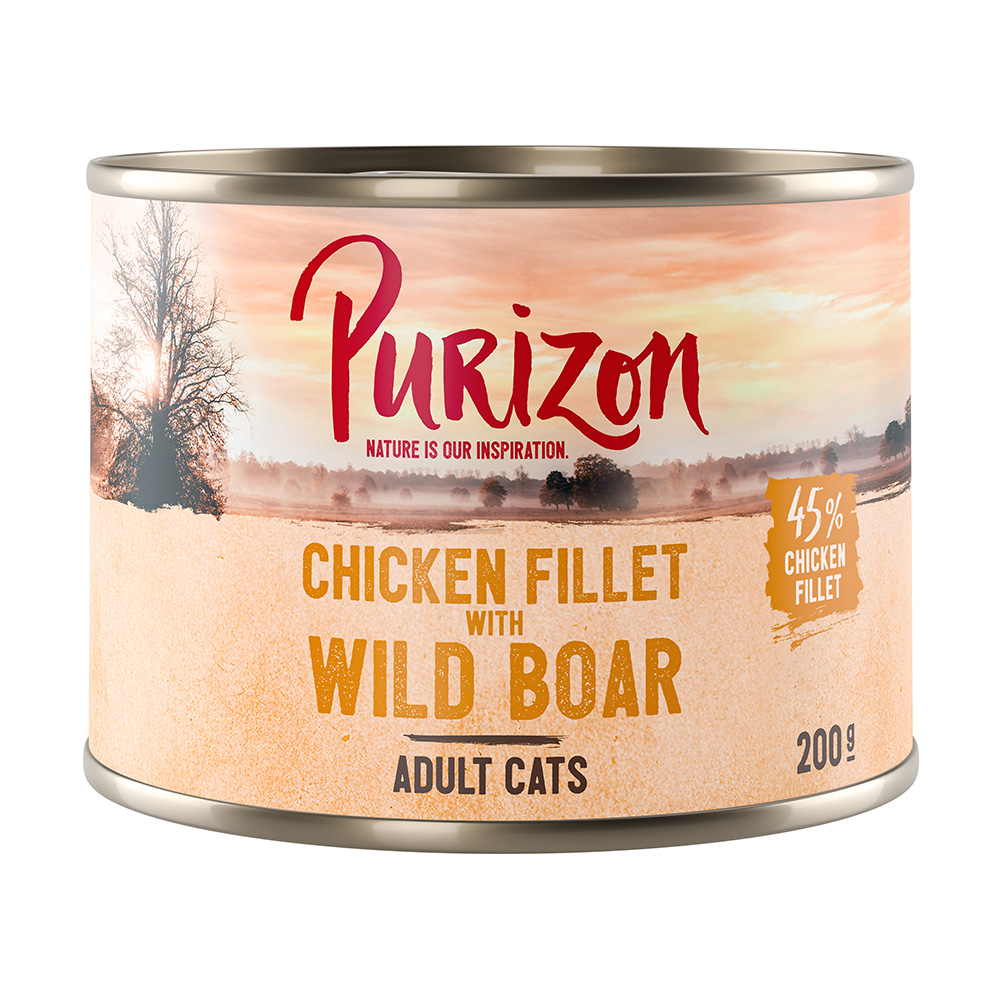 Purizon Adult 24 x 200 g - getreidefrei - Hühnerfilet mit Wildschwein von Purizon