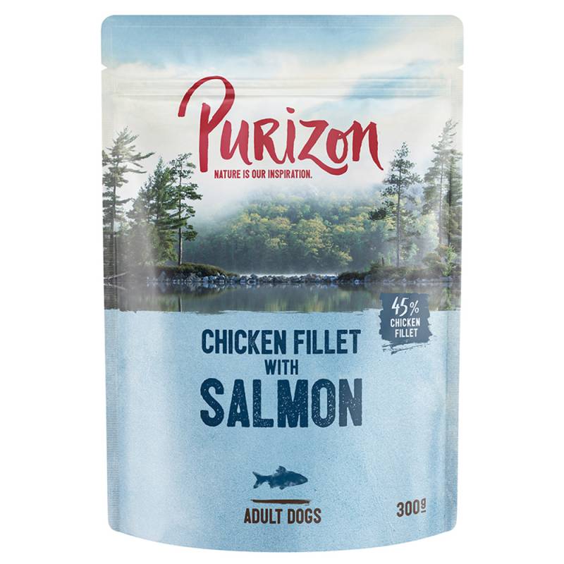 Sparpaket Purizon Adult 24 x 300 g - Hühnerfilet mit Lachs mit Spinat & Kokos von Purizon