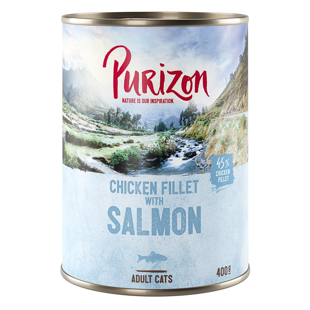 Purizon Adult 24 x 400 g - getreidefrei - Hühnerfilet mit Lachs von Purizon