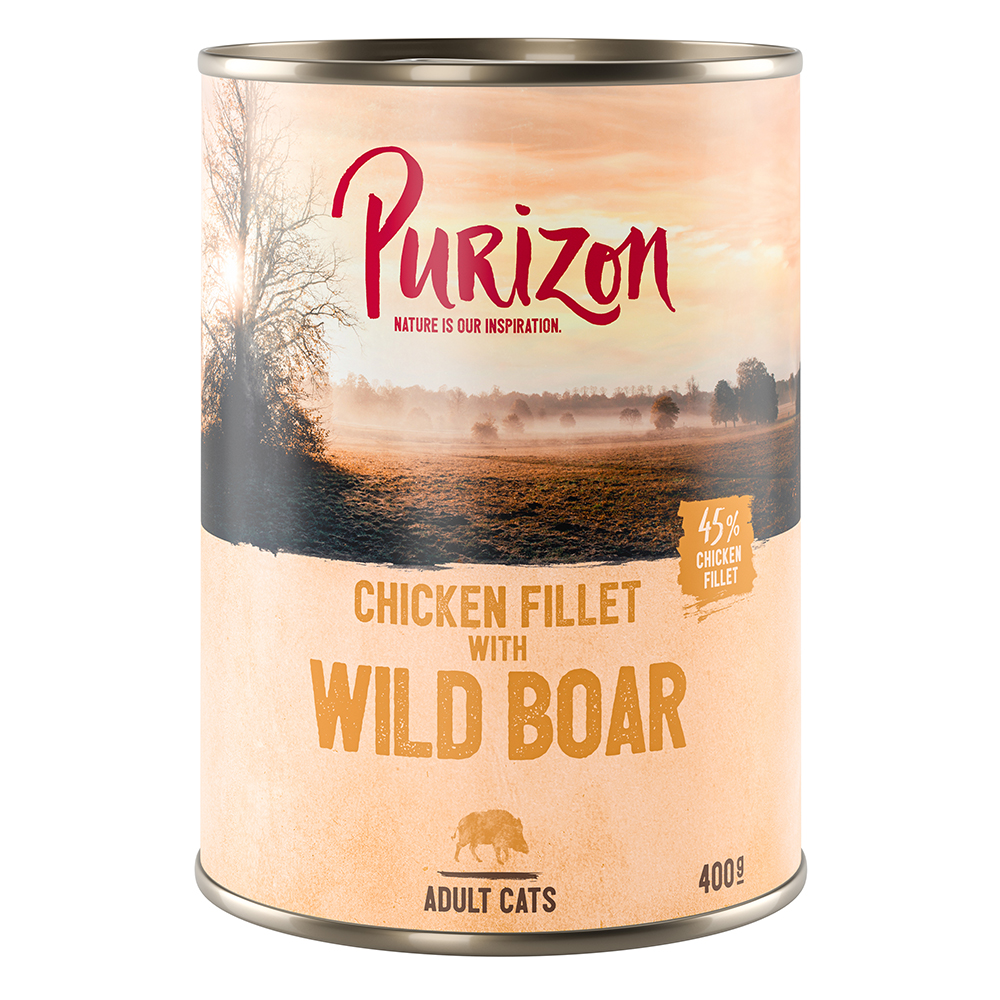 Purizon Adult 24 x 400 g - getreidefrei - Hühnerfilet mit Wildschwein von Purizon
