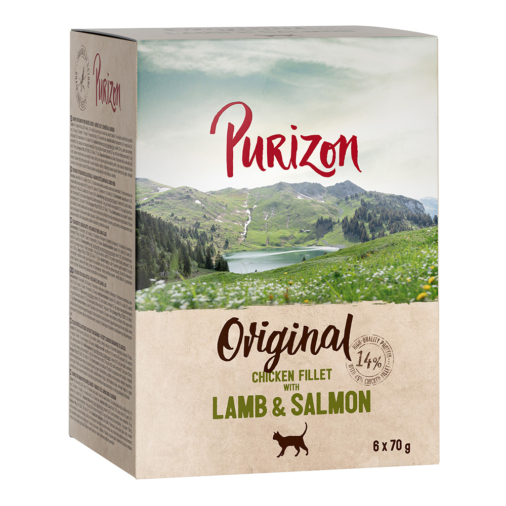 Purizon Adult 24 x 70 g - getreidefrei - Hühnerfilet mit Lachs & Lamm von Purizon