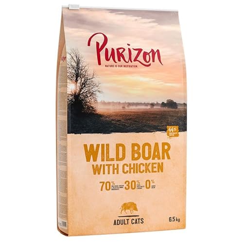 Purizon Adult Getreidefreies Premium Trockenfutter für Katzen mit Wildschwein 6,5 kg mit hohem Proteingehalt von Purizon