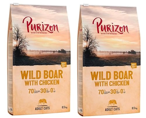 Purizon Adult Getreidefreies Premium Trockenfutter mit Wildschwein 2x6,5 kg mit hohem Proteingehalt von Purizon