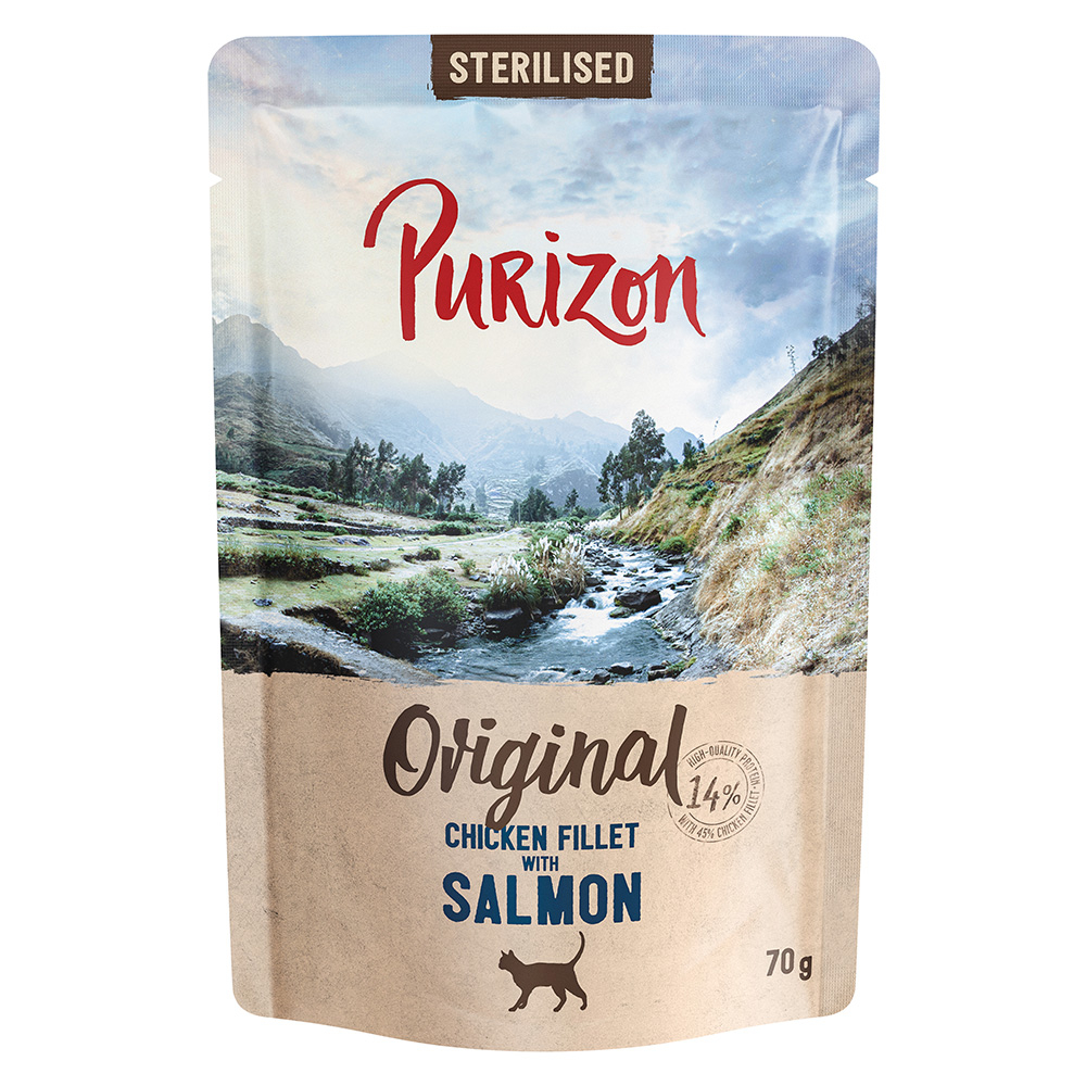 Purizon Adult Sterilised 6 x 70 g - getreidefrei - Hühnerfilet mit Lachs Purizon Adult Sterilised 6 x 70 g - getreidefrei - Hühnerfilet mit Lachs von Purizon