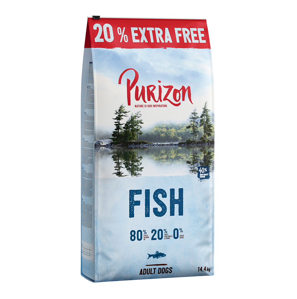 Purizon Fisch Adult - getreidefrei 14,4 kg: 12 kg + 20% gratis! von Purizon