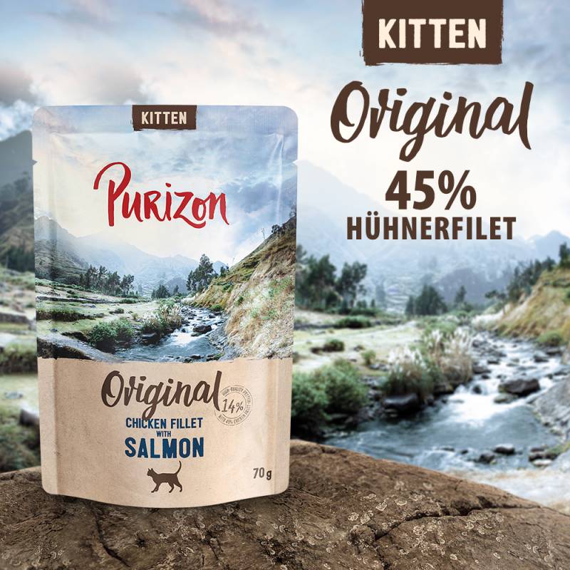 Purizon Kitten 6 x 70 g - getreidefrei - Hühnerfilet mit Lachs Purizon Kitten 6 x 70 g - getreidefrei - Hühnerfilet mit Lachs von Purizon