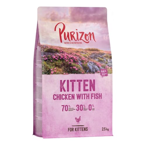Purizon Kitten Huhn & Fisch | Katzenfutter trocken | mit 70% hochwertigen tierischen Zutaten | ohne Getreide | 2,5 KG von Purizon