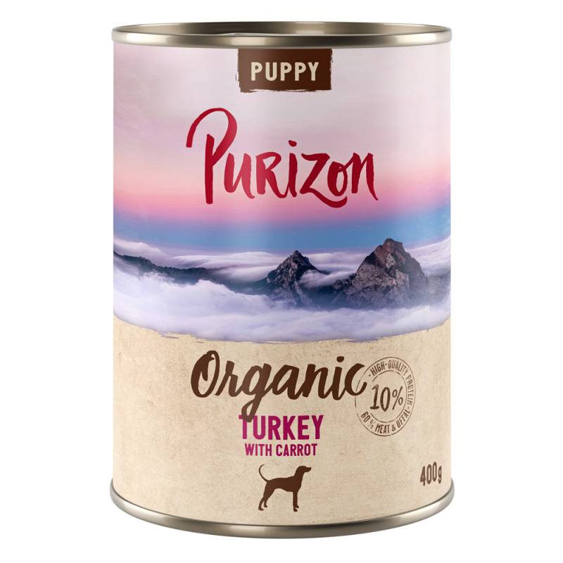 Purizon Nassfutter zum Sonderpreis! - Puppy Organic Truthahn mit Karotte NEU 6 x 400 g von Purizon