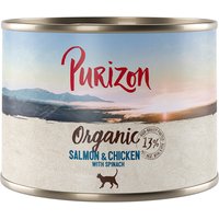 Purizon Organic 6 x 200 g - Bio-Lachs und Bio-Huhn mit Bio-Spinat von Purizon