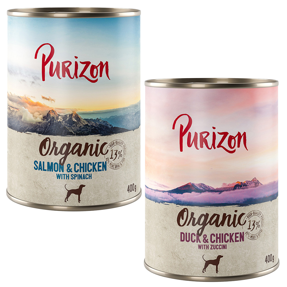 Purizon Organic 6 x 400 g - Mixpaket: 3 x Ente mit Huhn, 3 x Lachs mit Huhn Purizon Organic 6 x 400 g - Mixpaket: 3 x Ente mit Huhn, 3 x Lachs mit Huhn von Purizon