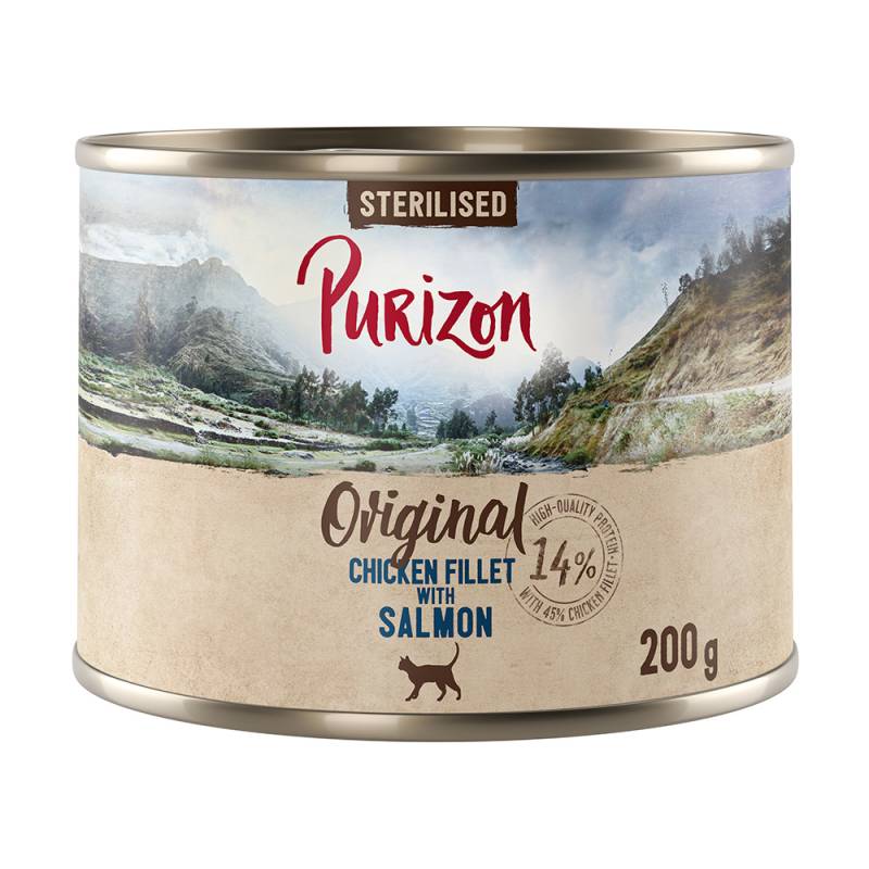 Purizon Original 12 x 200 g - getreidefrei - Sterilised: Hühnerfilet mit Lachs von Purizon
