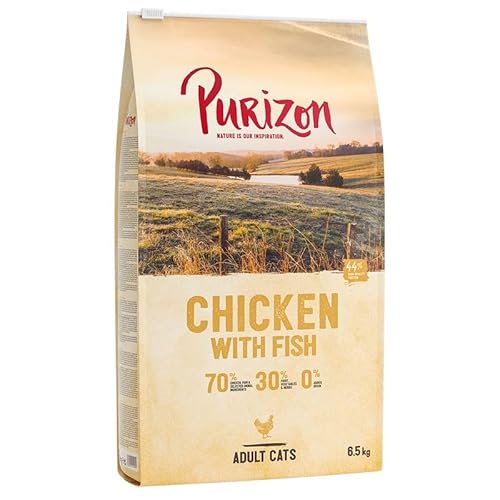 Purizon Original Adult Huhn mit Fisch | Katzenfutter trocken | Getreidefreies und proteinreiches Katzenfutter: 70% tierische Zutaten | 6,5 KG von Purizon