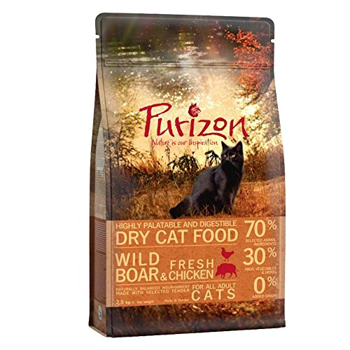 Purizon Premium Katzenfutter für ausgewachsene Katzen, Wildschweinfutter, frisches Huhn und Fisch (6,5 kg) von HORLAT