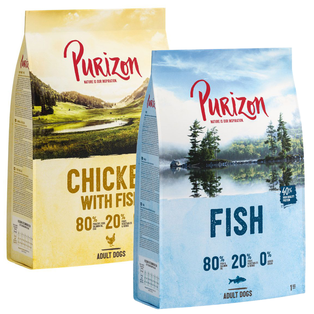 Purizon Probierpaket 2 x 1 kg - Huhn mit Fisch, Fisch von Purizon
