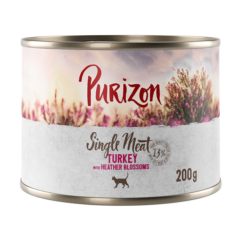 Purizon Single Meat 12 x 200 g - Pute mit Heidekrautblüten von Purizon