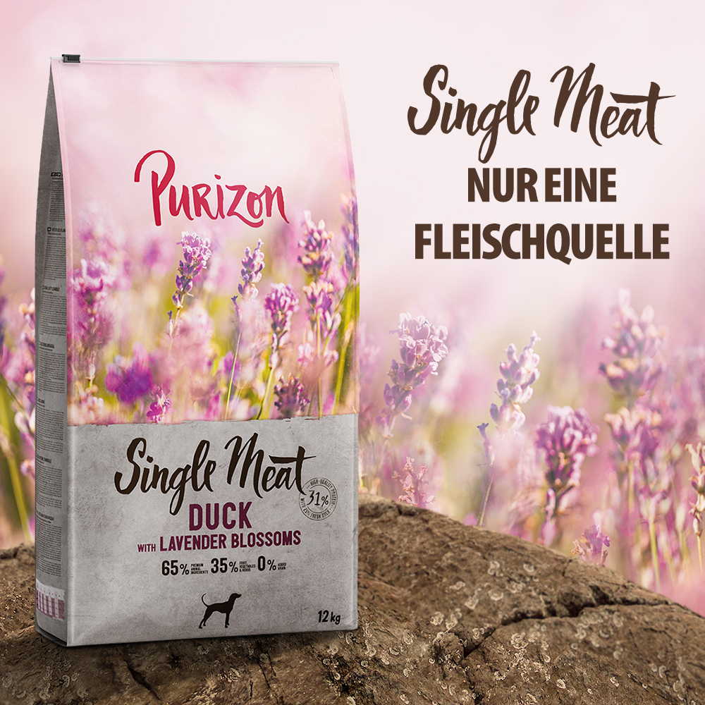 Purizon Single Meat Adult Ente mit Apfel und Lavendelblüten - 4 x 1kg von Purizon