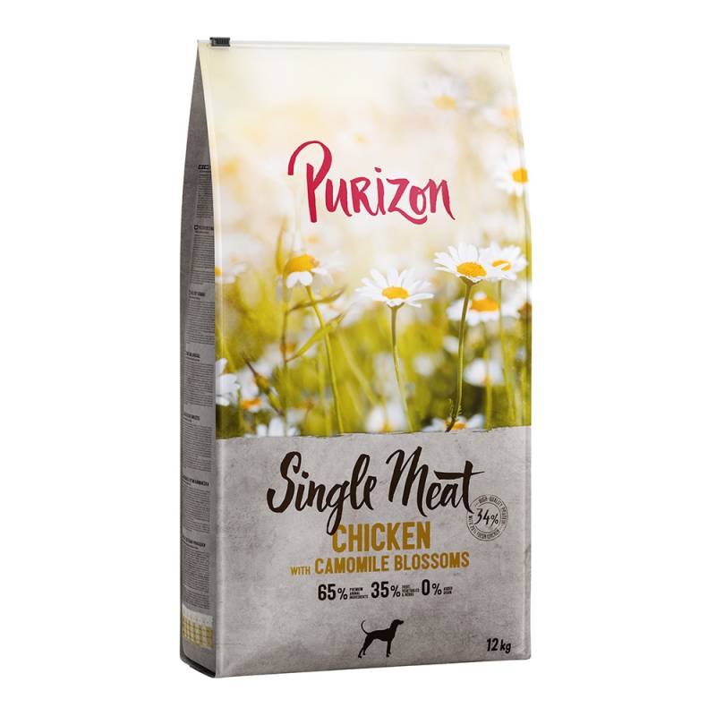 Purizon Single Meat Adult Huhn mit Kamilleblüten und Kürbis - getreidefrei - 12 kg von Purizon