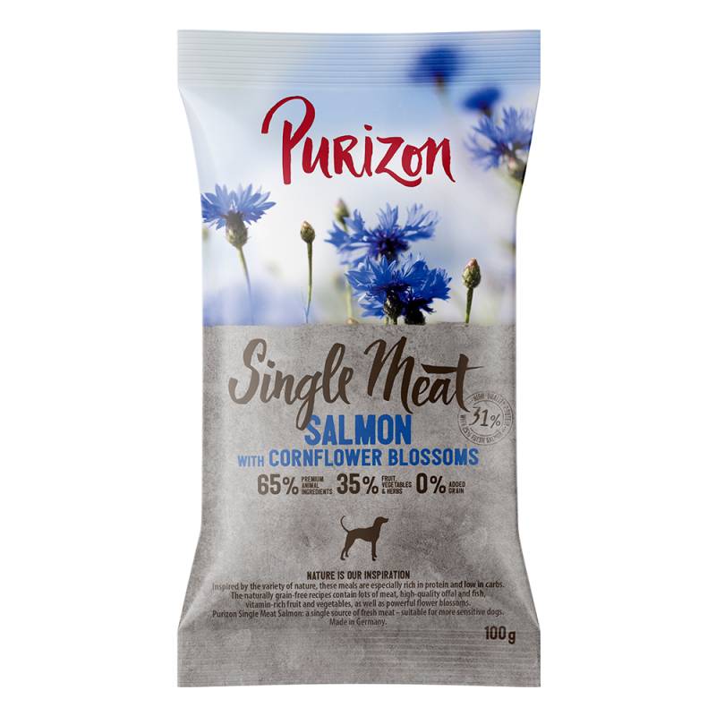 Purizon Single Meat Adult Lachs mit Spinat und Kornblumenblüten - 100 g Purizon Single Meat Adult Lachs mit Spinat und Kornblumenblüten - 100 g von Purizon